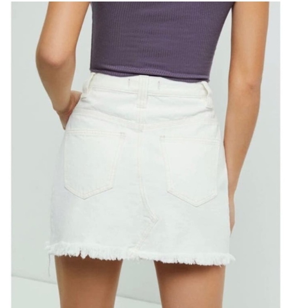 We The Free FREE PEOPLE Cream Denim Skirt SZ 26 - Picture 6 of 7